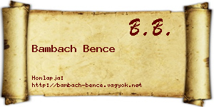 Bambach Bence névjegykártya